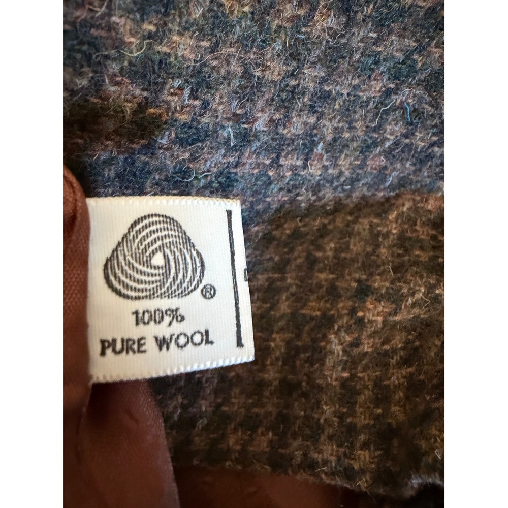 John Meyer Vintage Brown Tweed Houndstooth Blazer Elbow Patches Womens 8 - Picture 15 of 15
